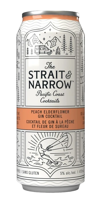 STRAIT & NARROW PEACH ELDERFLOWER GIN COCKTAIL 473ML CAN
