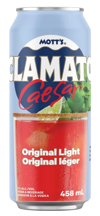 MOTTS CLAMATO CAESAR ORIGINAL LIGHT 458ML CAN