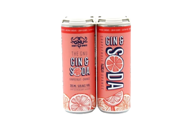 GNU GIN & SODA GRAPEFRUIT ORANGE 355ML 4PK CAN
