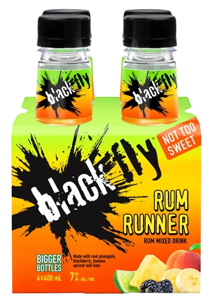BLACK FLY RUM RUNNER 400ML 4PK BT
