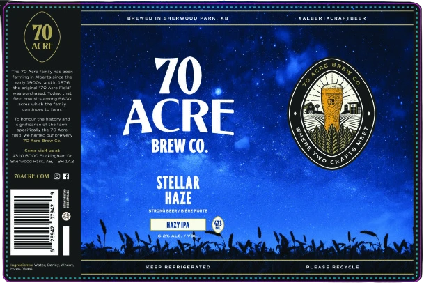 70 ACRE STELLAR HAZE HAZY IPA 473ML 4PK CAN