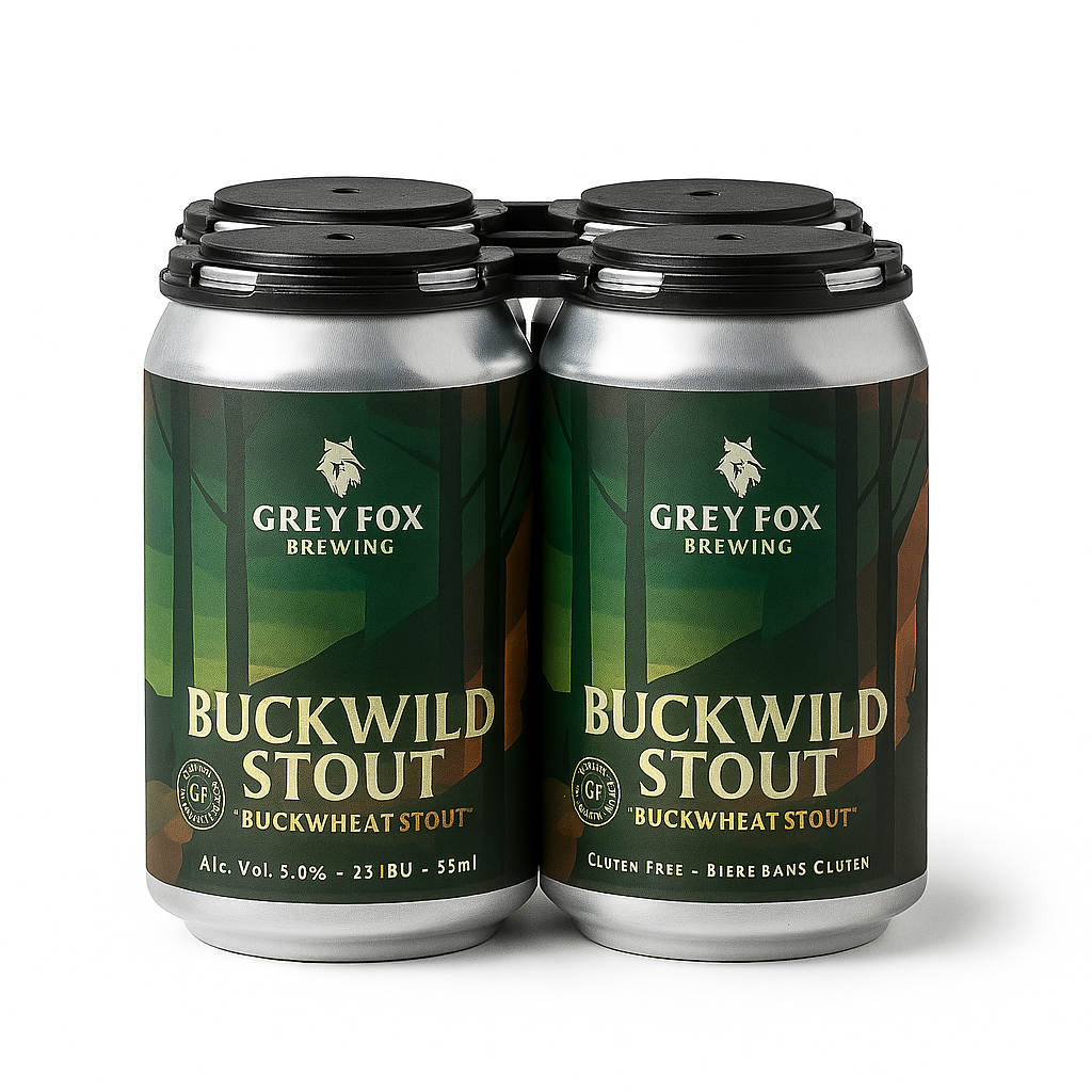 GREY FOX BUCKWILD STOUT 355ML 4PK CAN