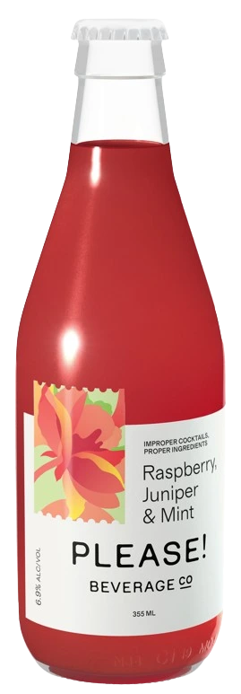 PLEASE COCKTAILS RASPBERRY JUNIPER & MINT 355ML BT