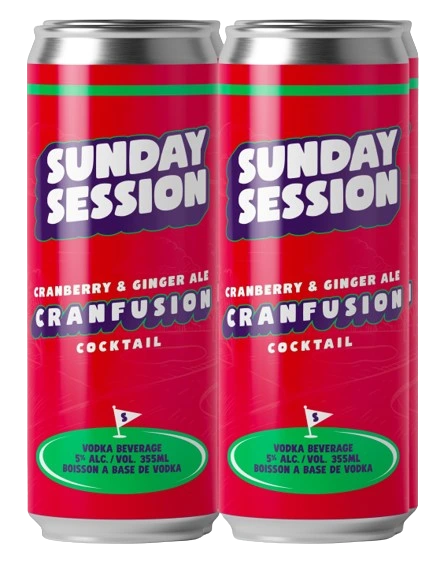 SUNDAY SESSIONS CRAN & GINGER ALE CRANFUSION 355ML 4PK CAN