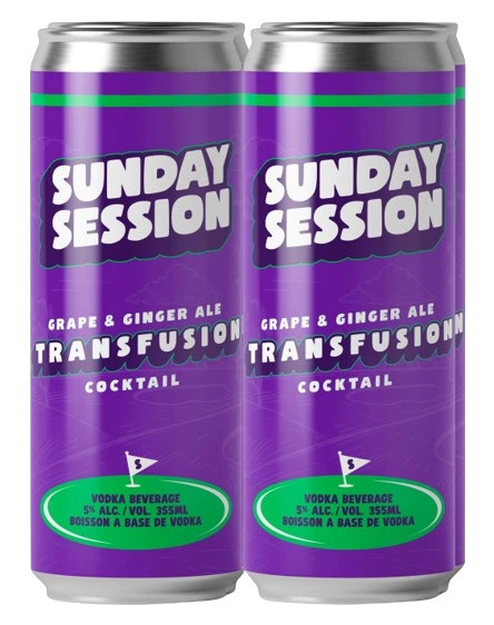 SUNDAY SESSIONS GRAPE & GINGLE ALE TRANSFUSION 355ML 4PK CAN