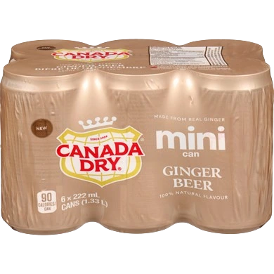 CANADA DRY GINGER BEER 222ML 6PK CAN