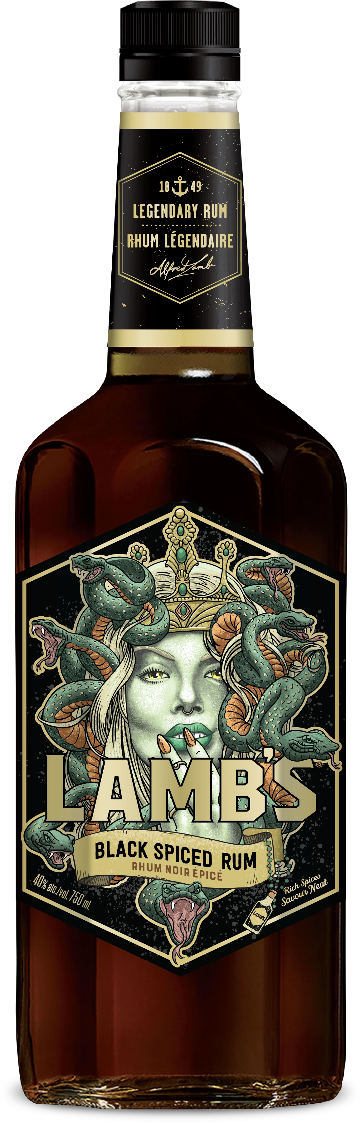 LAMBS BLACK SPICED RUM 750ML