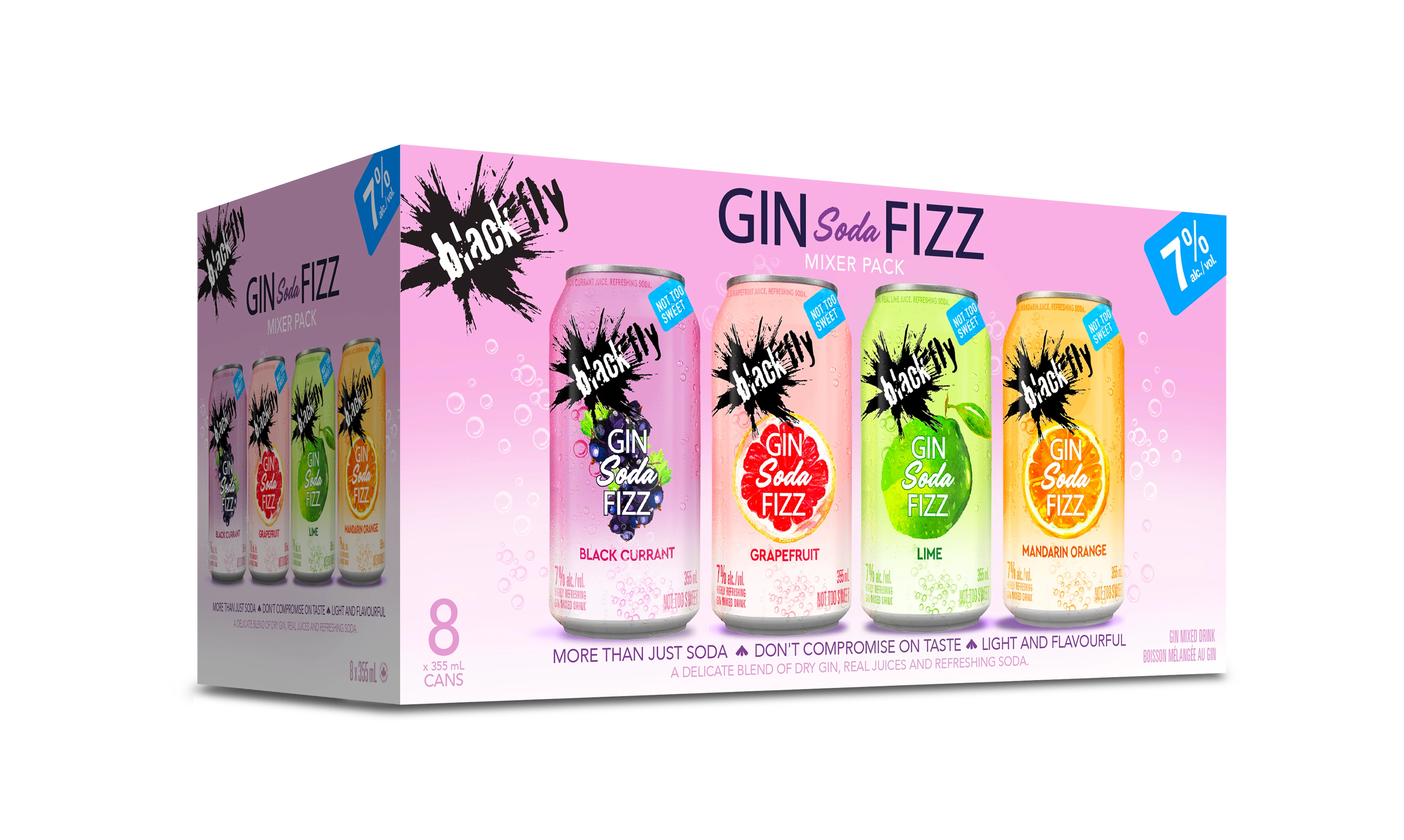 BLACK FLY GIN SODA FIZZ MIXER 355ML 8PK CAN