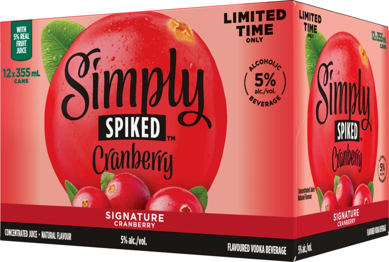 SIMPLY SPIKED SIGNATURE CRANBERRY 355ML 12PK CAN