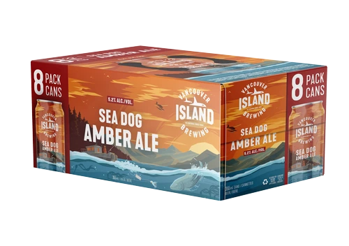VANCOUVER ISLAND SEA DOG AMBER ALE 355ML 8PK CAN