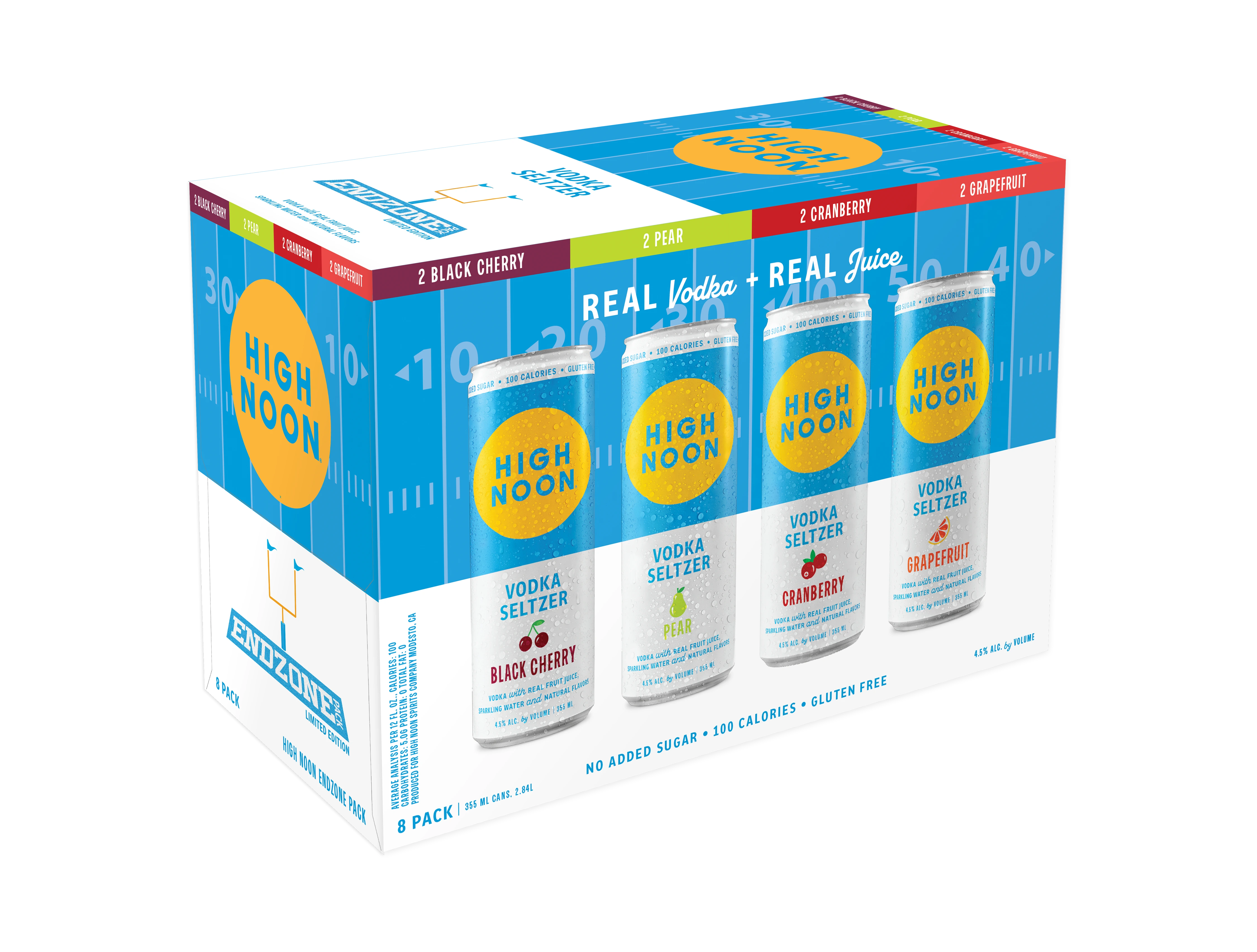 HIGH NOON VODKA SELTZER END ZONE MIX PACK 355ML 8PK CAN
