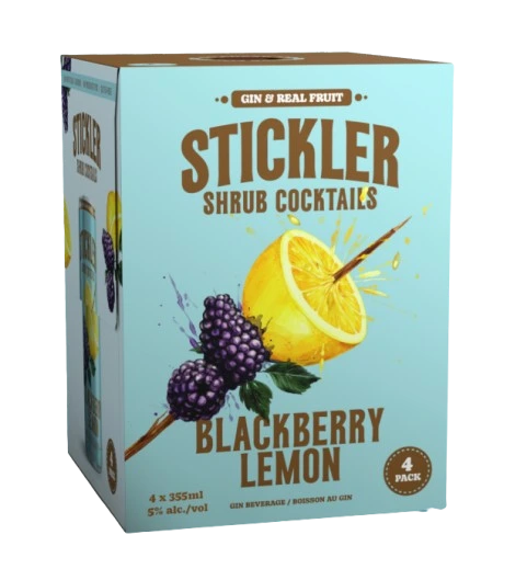 STICKLER BLACKBERRY LEMON 355ML 4PK CAN