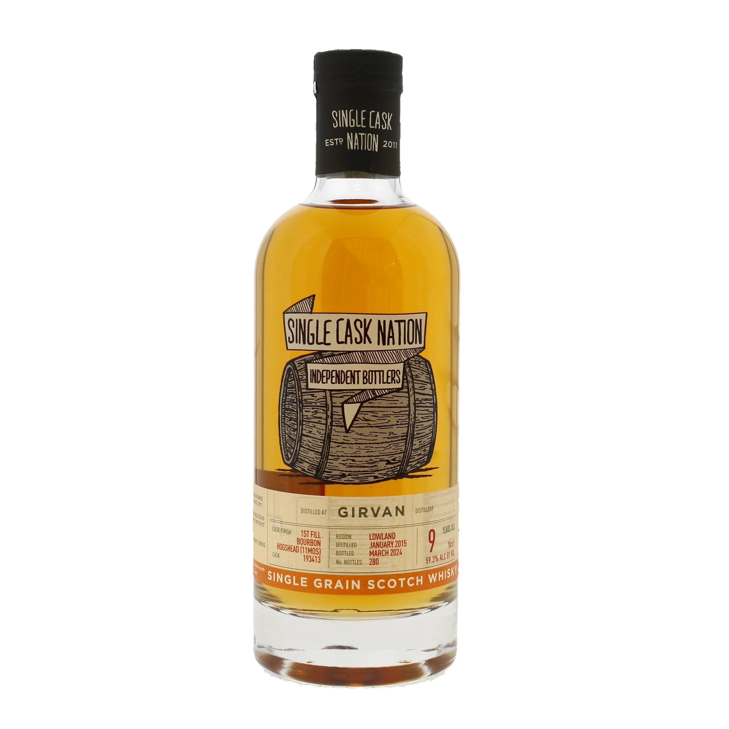 SINGLE CASK NATION GIRVAN 9YR 2015 SINGLE GRAIN SCOTCH 700ML