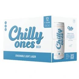 CHILLY ONES CRUSHABLE LIGHT LAGER BEER 355ML 12PK CAN