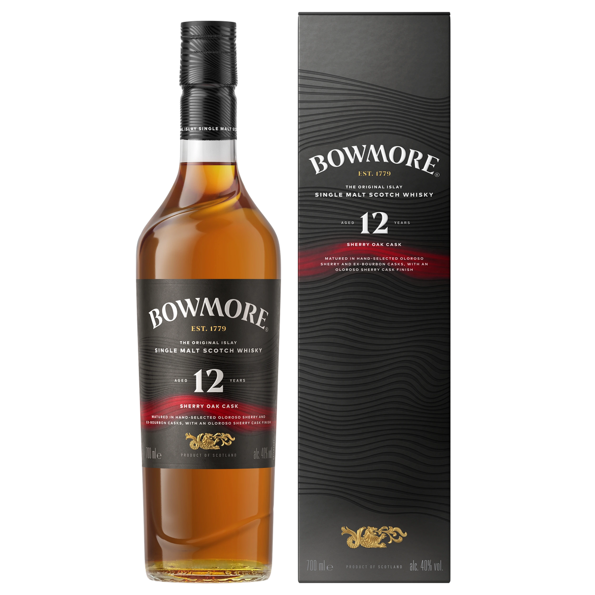BOWMORE 12YR SHERRY OAK ISLAY SINGLE MALT SCOTCH 700ML