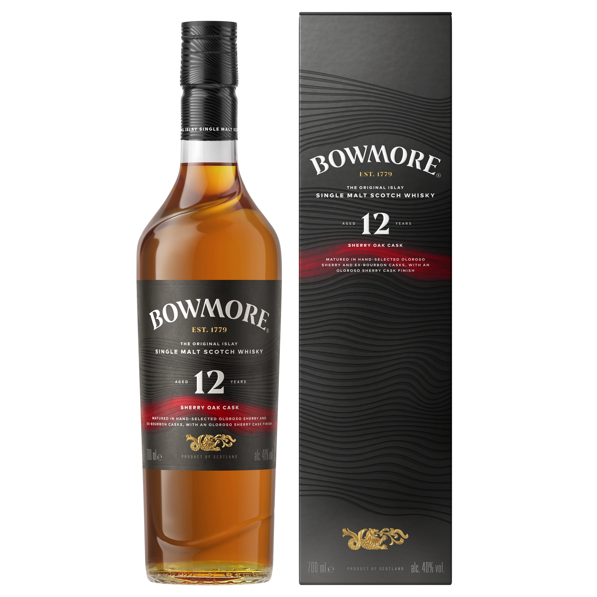 BOWMORE 12YR SHERRY OAK ISLAY SINGLE MALT SCOTCH 700ML