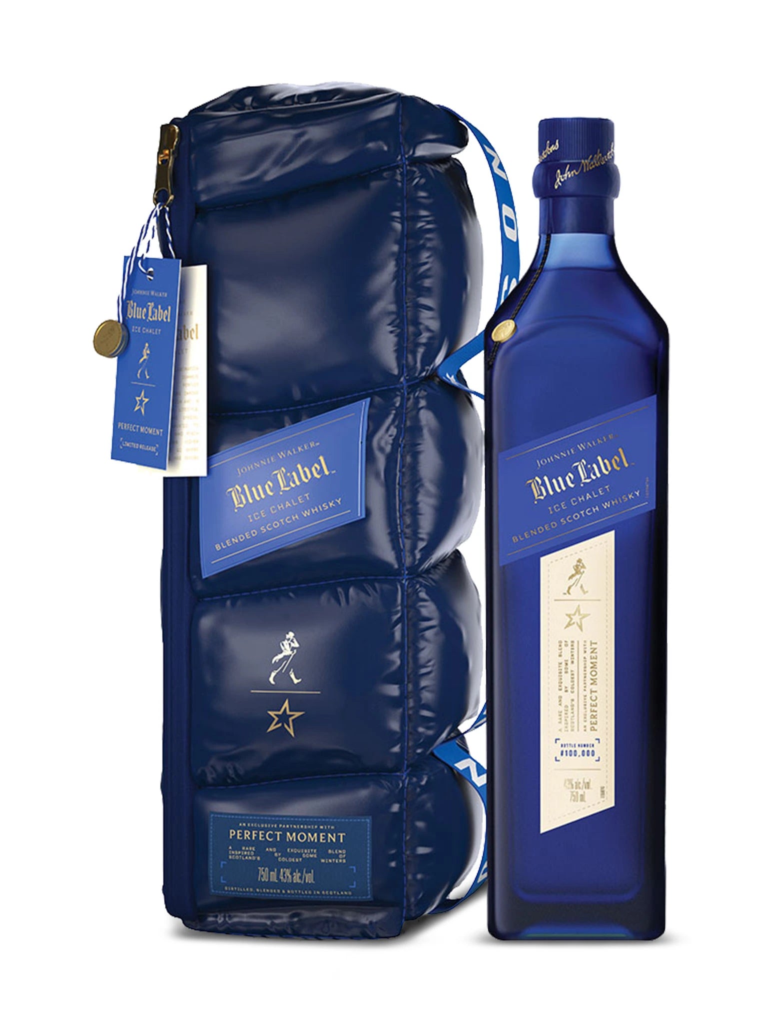 JOHNNIE WALKER BLUE LABEL ICE CHALET BLENDED SCOTCH 750ML