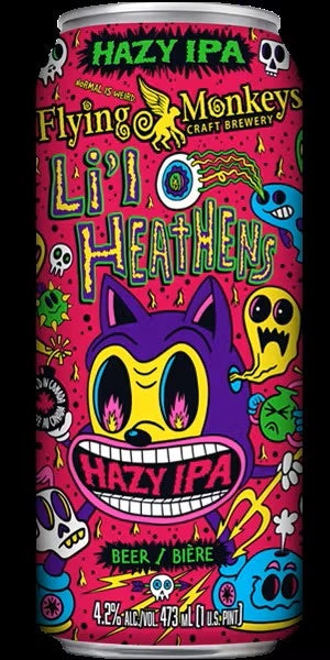 FLYING MONKEYS LIL HEATHENS HAZY IPA 473ML CAN