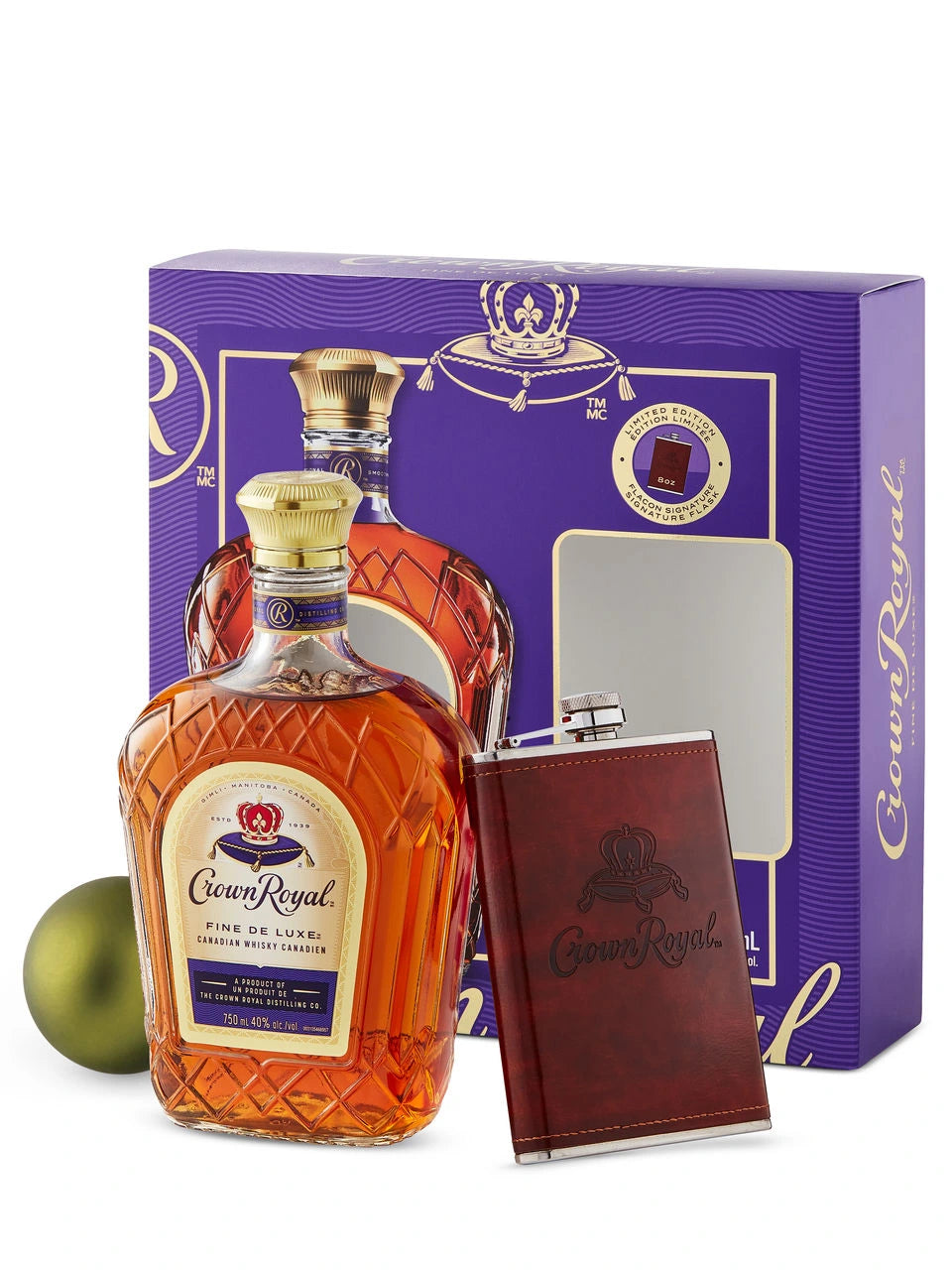 CROWN ROYAL CANADIAN WHISKY FLASK GIFT PACK 750ML
