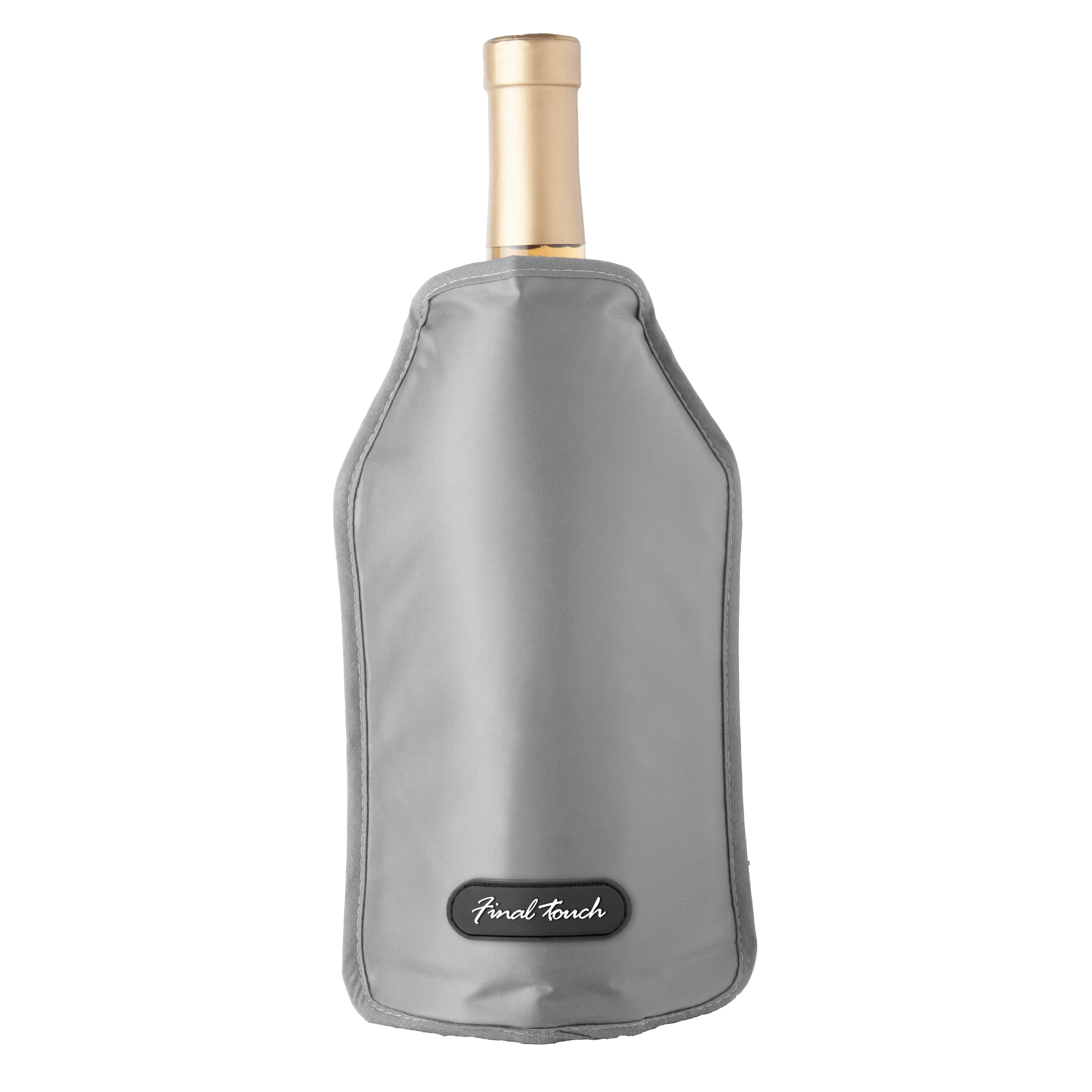 FINAL TOUCH WINE BOTTLE SLEEVE CHILLER GREY