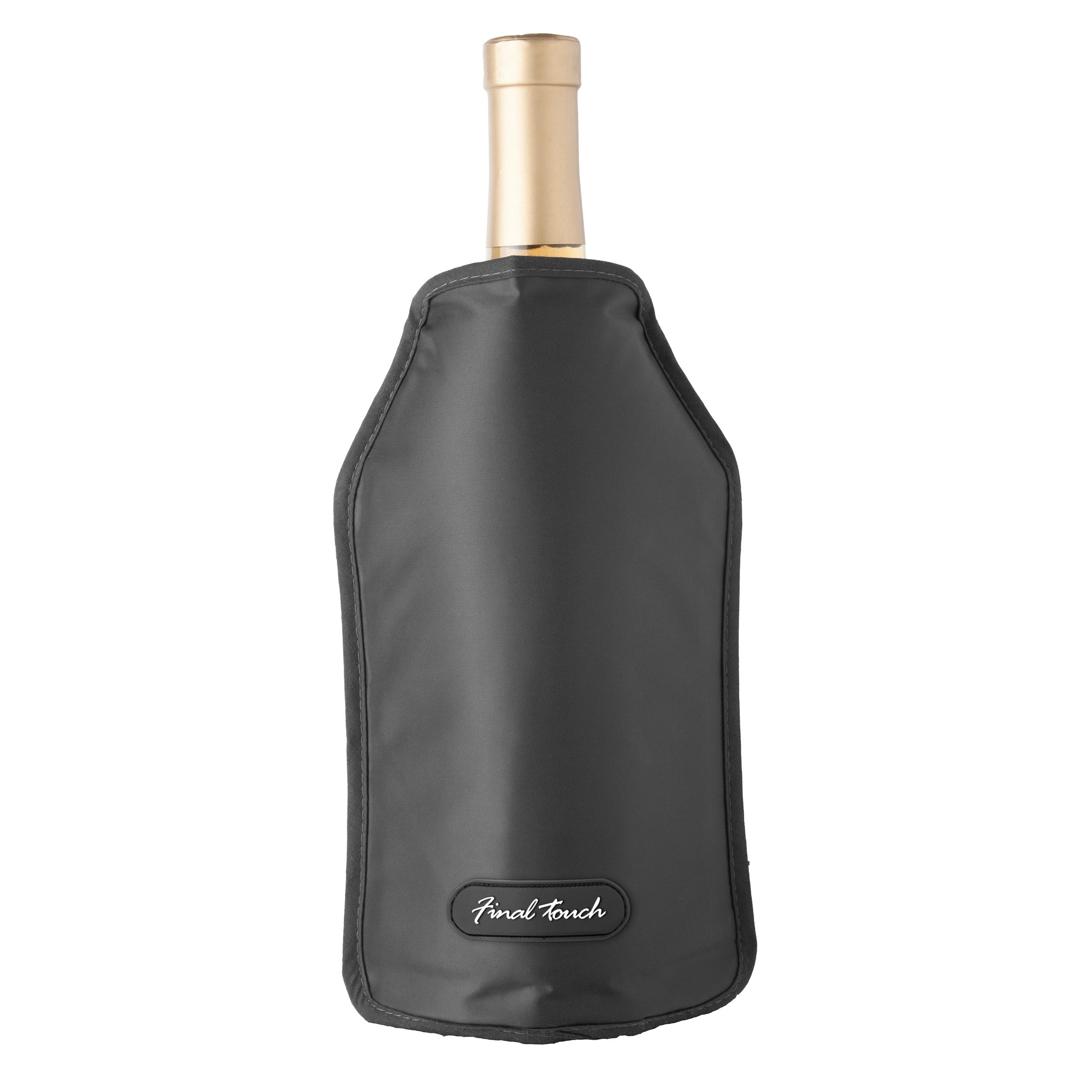 FINAL TOUCH WINE BOTTLE SLEEVE CHILLER BLACK