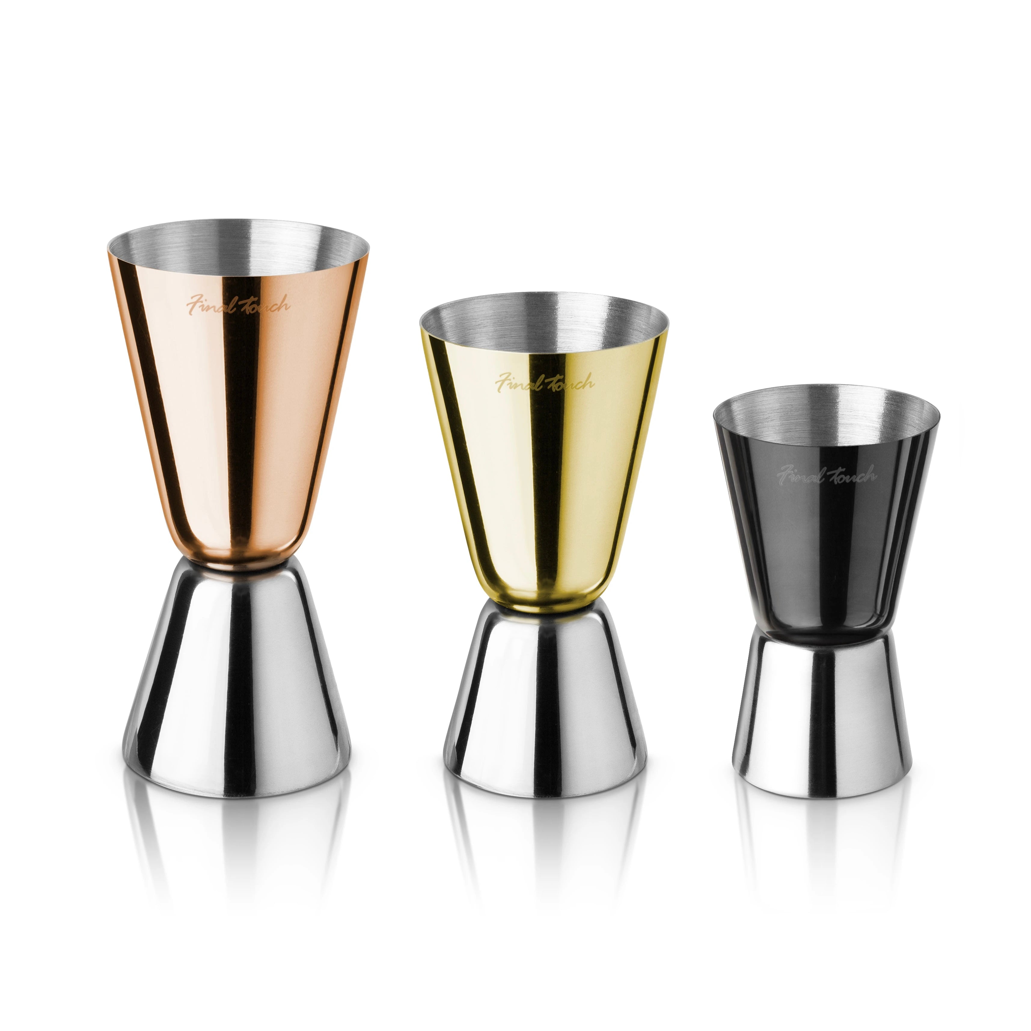 FINAL TOUCH MIXED METAL JIGGER SET 3PK