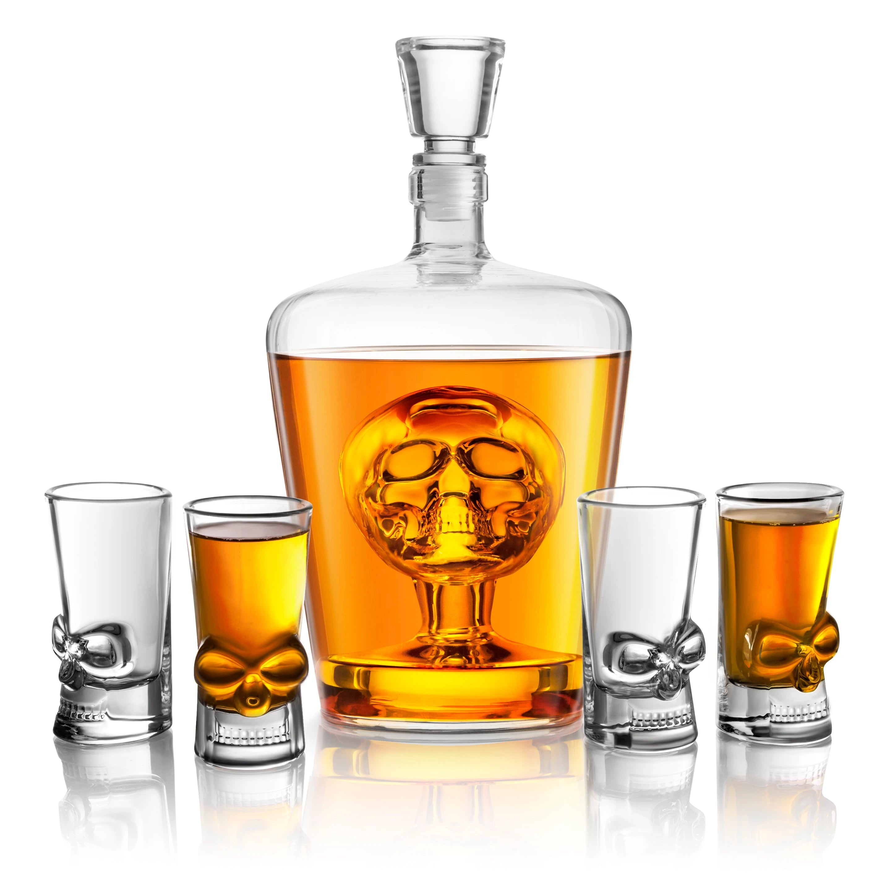 FINAL TOUCH BRAIN FREEZE SKULL DECANTER SET