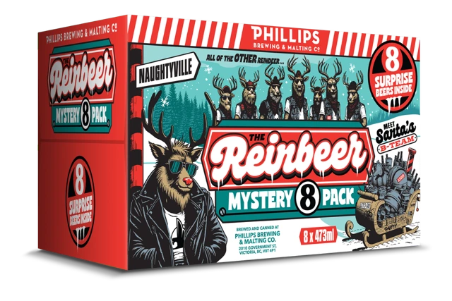 PHILLIPS REINBEER HOLIDAY MYSTERY MIX 473ML 8PK CAN