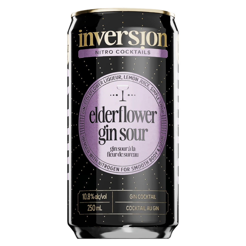 INVERSION NITRO COCKTAILS ELDERFLOWER GIN SOUR 250ML CAN