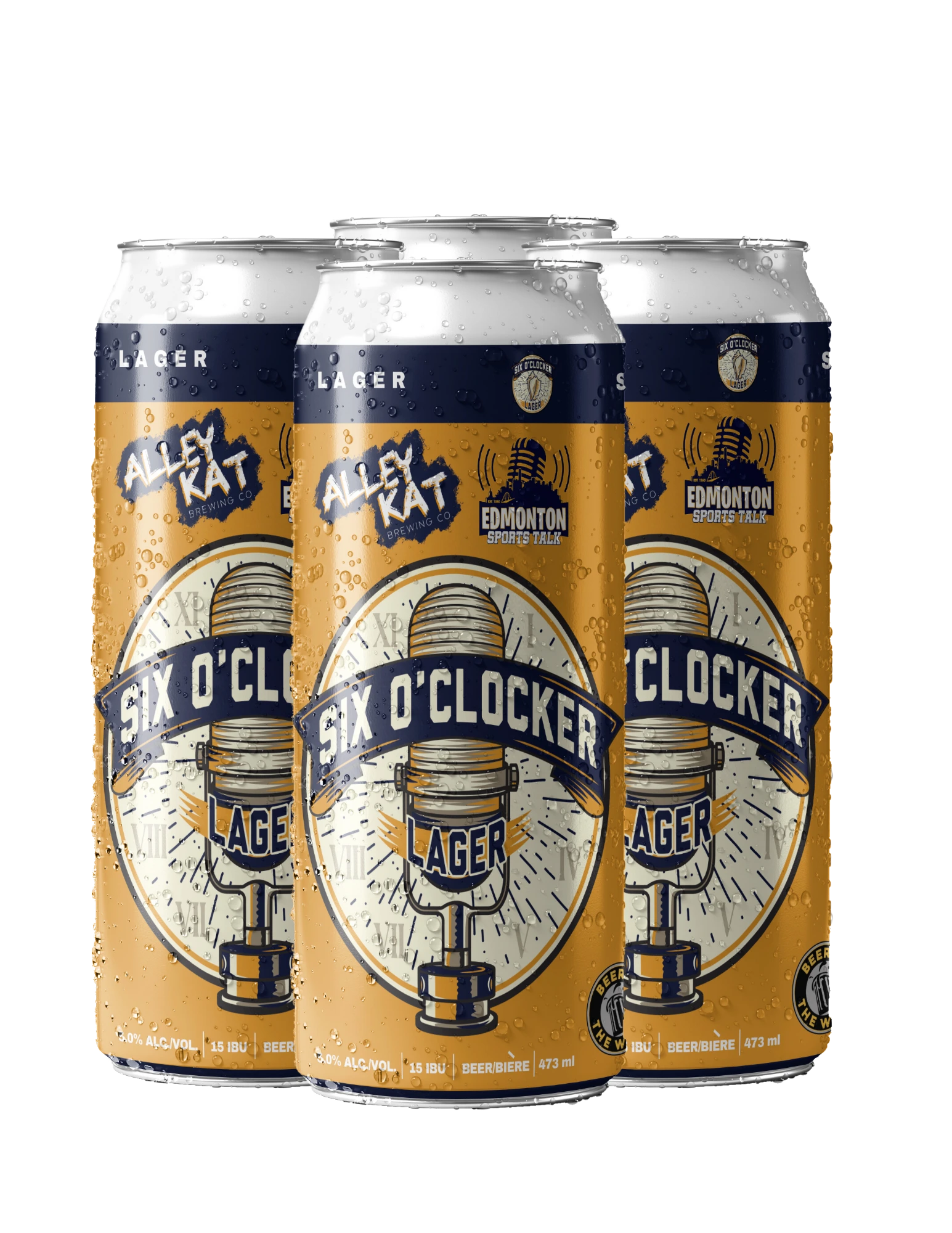 ALLEY KAT SIX O'CLOCKER LAGER 473ML 4PK CAN