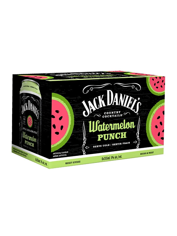 JACK DANIELS WATERMELON PUNCH 355ML 6PK CAN
