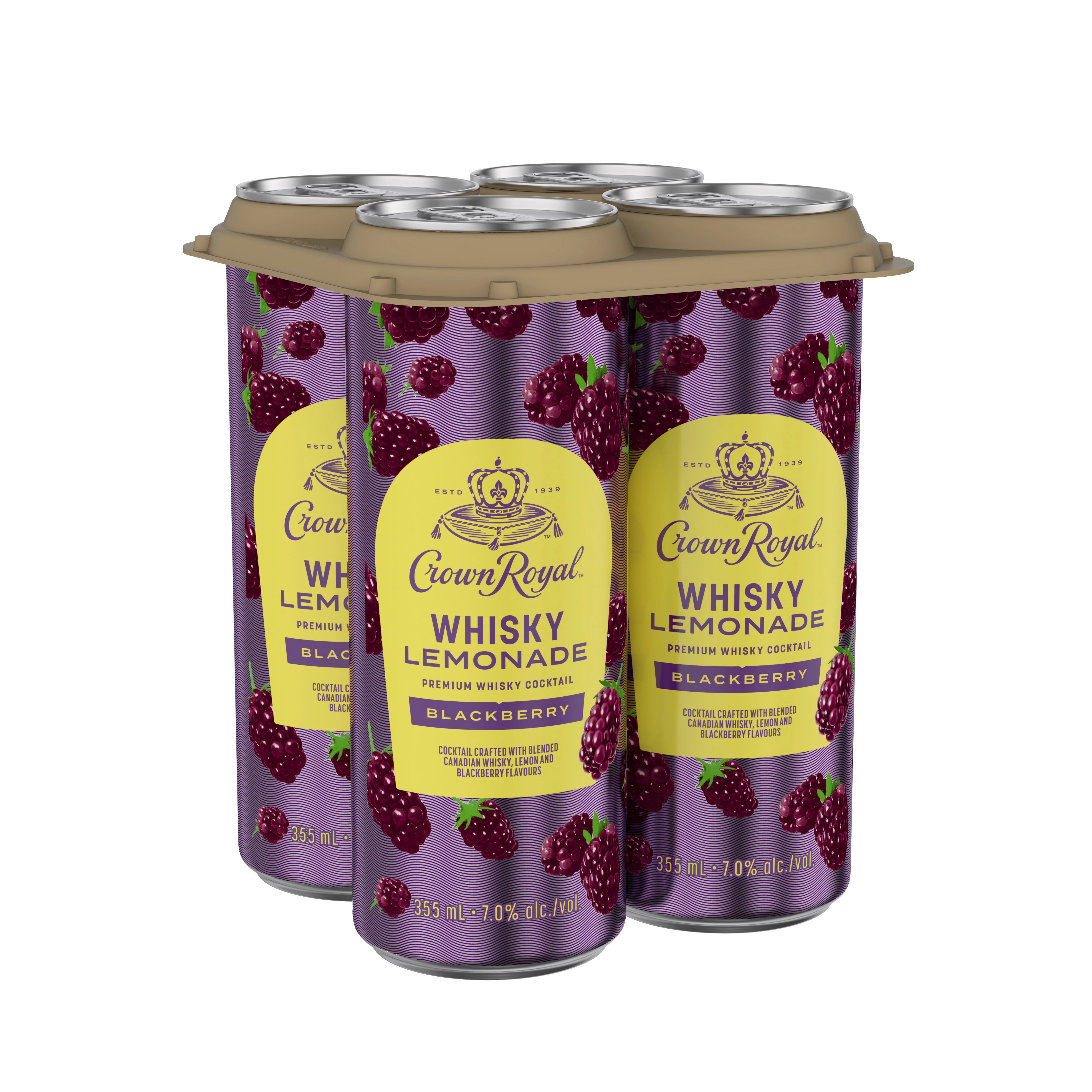 CROWN ROYAL BLACKBERRY WHISKY LEMONADE 355ML 4PK CAN