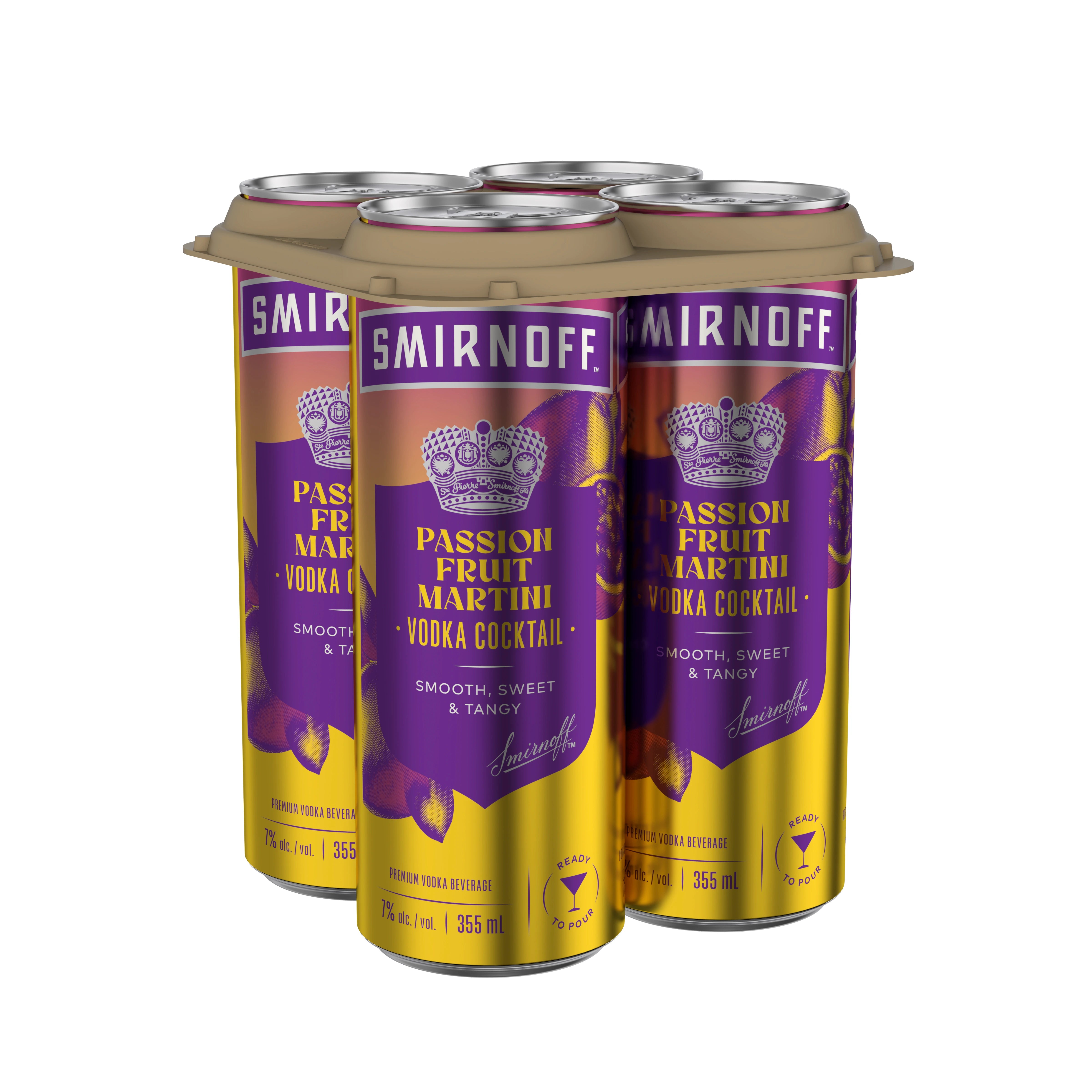 SMIRNOFF PASSIONFRUIT MARTINI VODKA COCKTAIL 355ML 4PK CAN