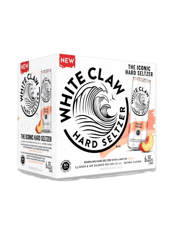 WHITE CLAW HARD SELTZER PEACH 355ML 6PK CAN