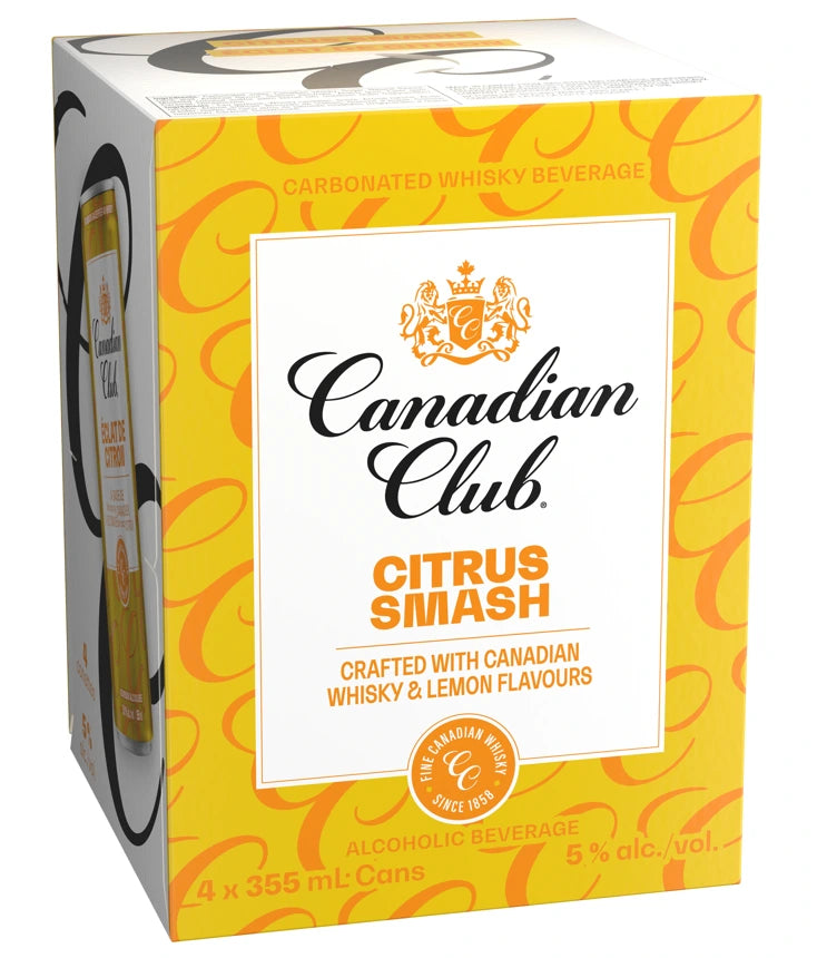 CANADIAN CLUB CITRUS SMASH 355ML 4PK CAN