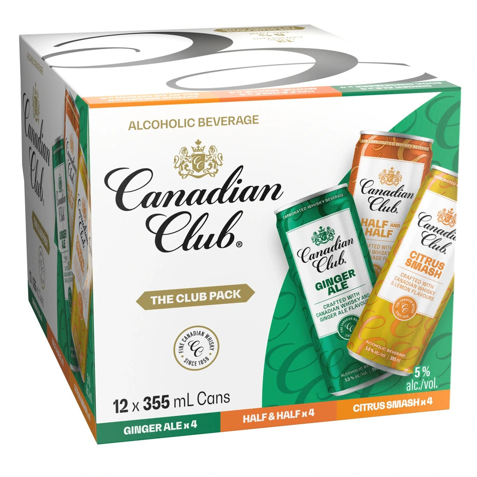 CANADIAN CLUB CLUB PACK 355ML 12PK CAN