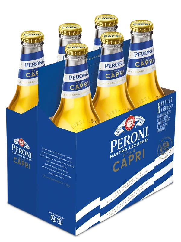 PERONI NASTRO AZZURRO STILE CAPRI 330ML 6PK BT