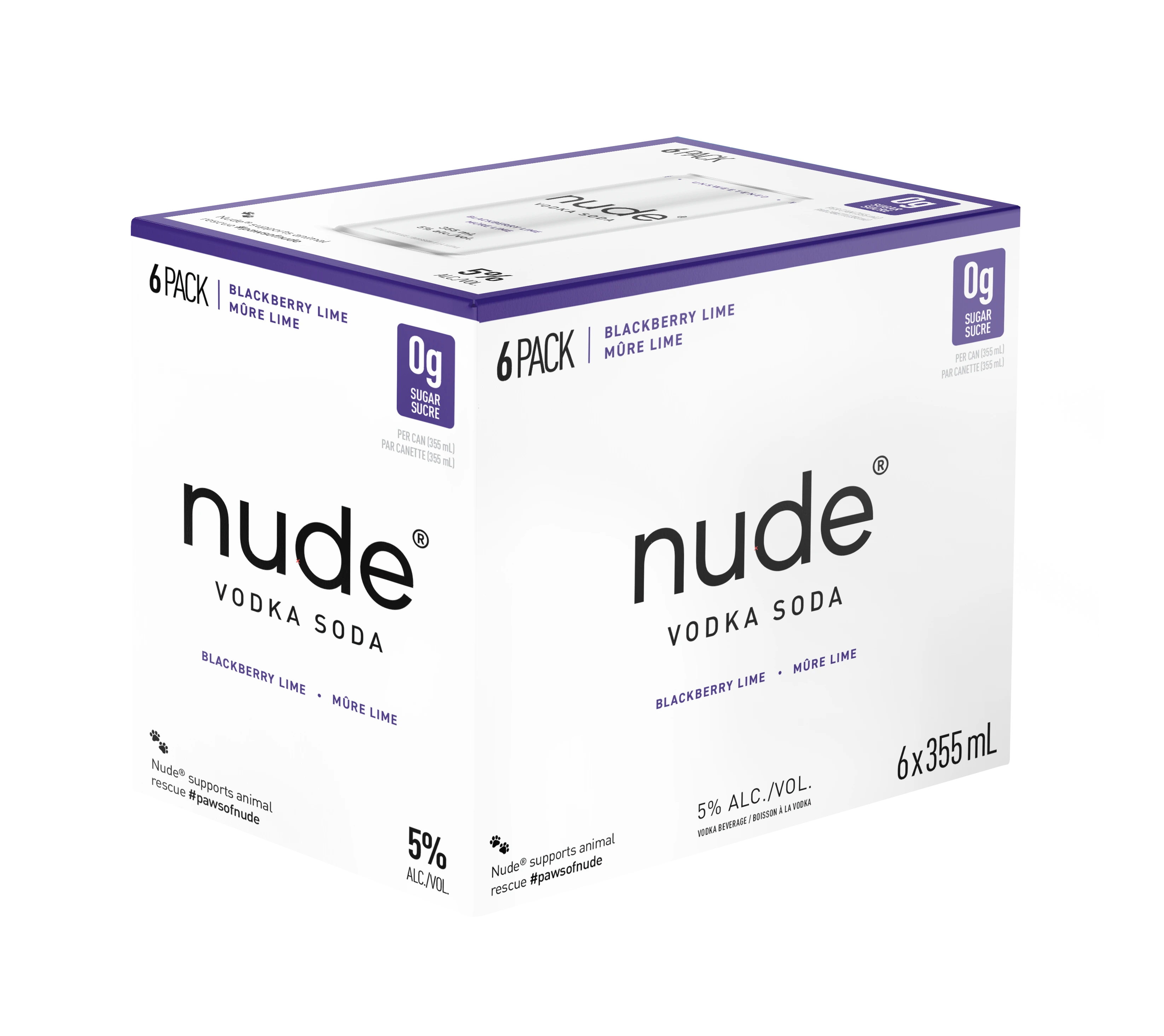 NUDE VODKA SODA BLACKBERRY LIME 355ML 6PK CAN