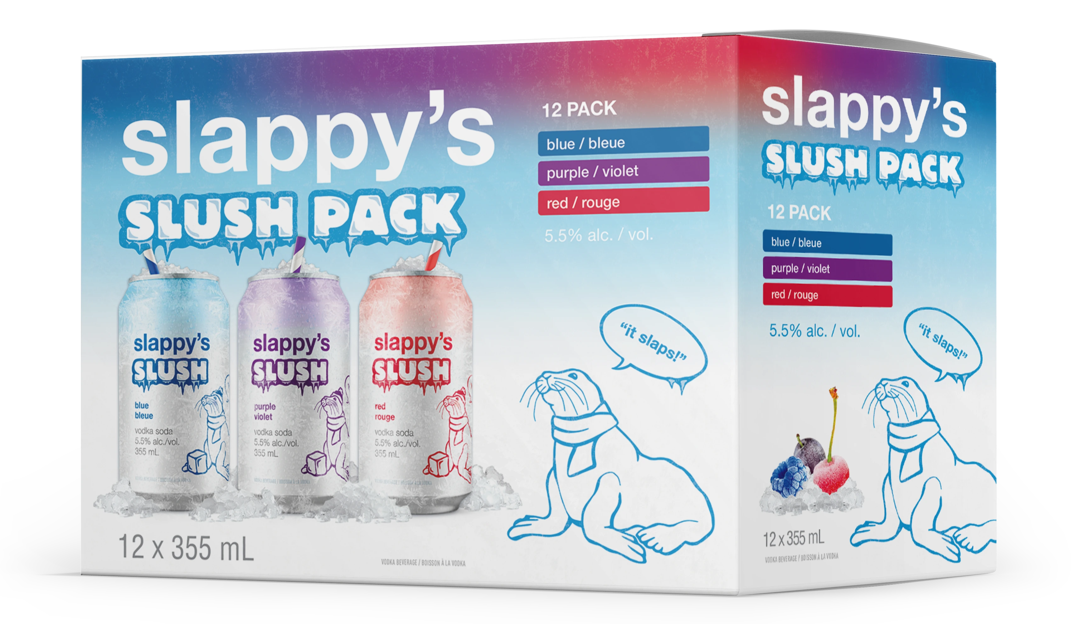 SLAPPYS SLUSH PACK MIXER 355ML 12PK CAN
