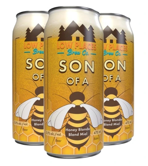 LOW PLACES SON OF A BEE HONEY BLONDE ALE 473ML 4PK CAN