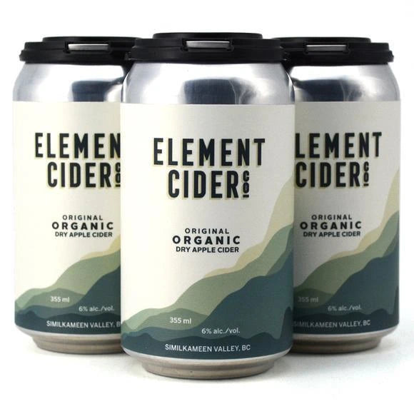 ELEMENT CIDER ORGANIC DRY APPLE CIDER 355ML 4PK CAN