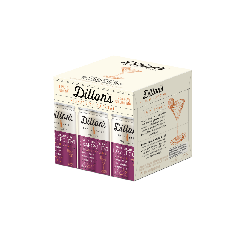 DILLONS WHITE CRANBERRY COSMOPOLITAN 222ML 4PK CAN