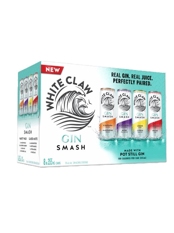 WHITE CLAW GIN SMASH VARIETY PACK 355ML 8PK CAN