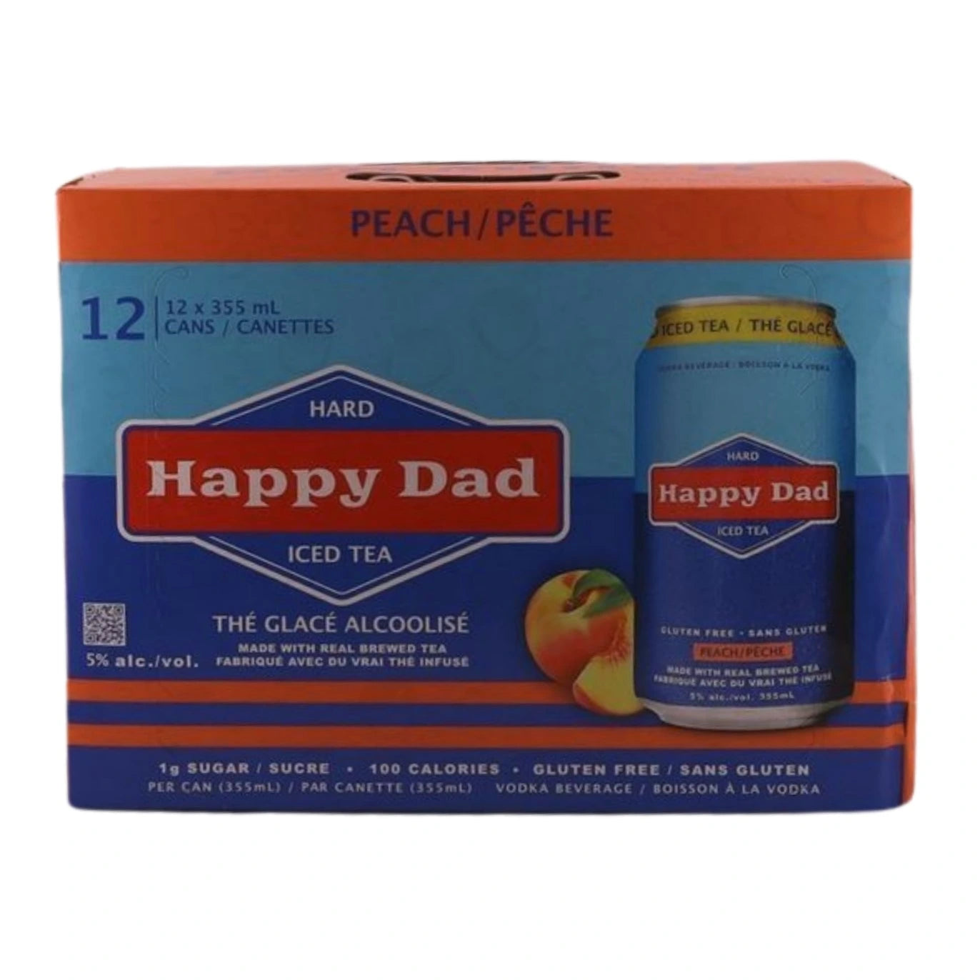 HAPPY DAD HARD ICED TEA PEACH 355ML 12PK CAN
