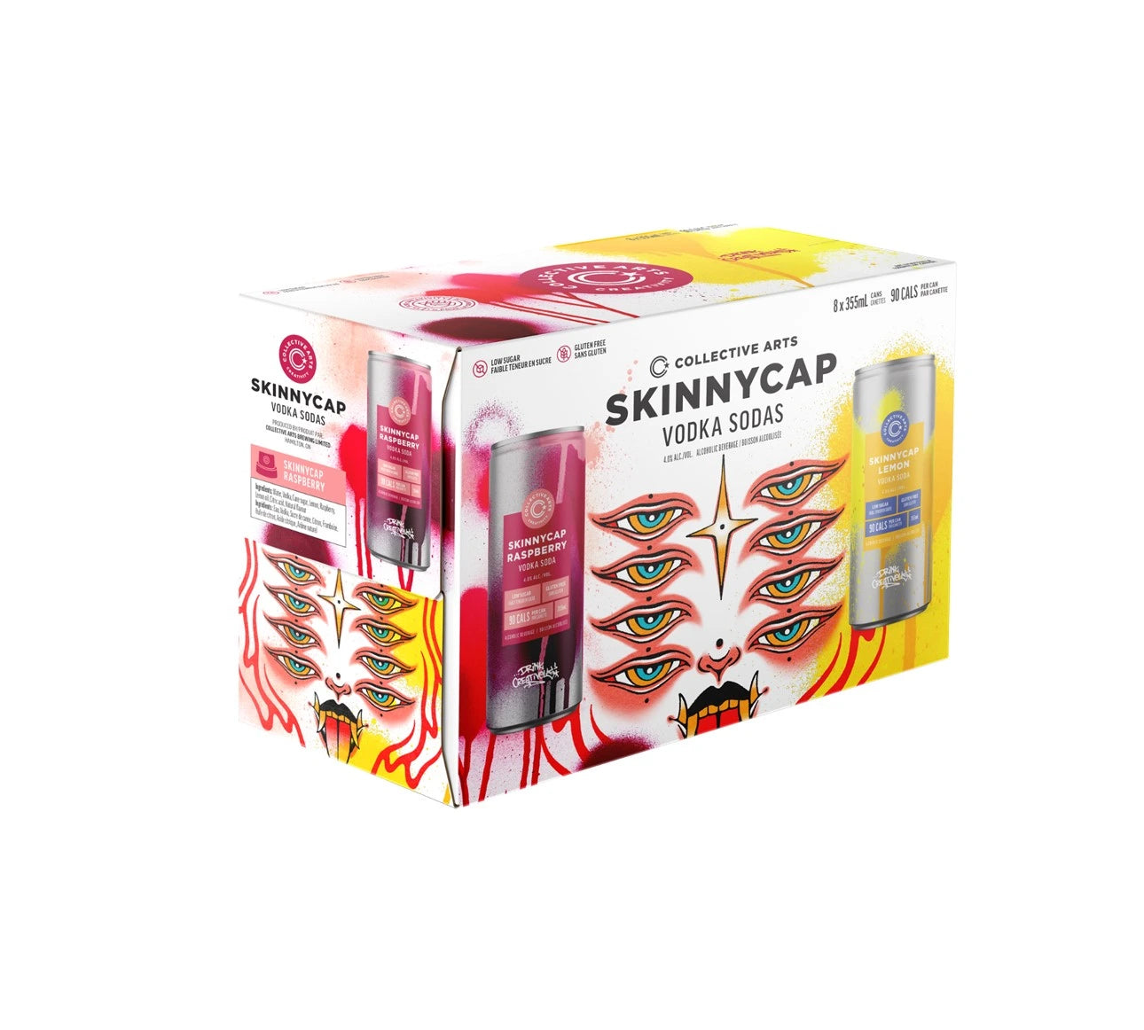 COLLECTIVE ARTS SKINNY CAP VODKA SODA MIXER 355ML 8PK CAN