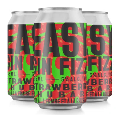 EASY GIN FIZZ STRAWBERRY RHUBARB 355ML 4PK CAN