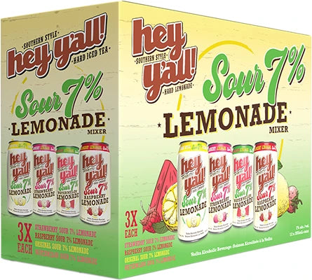 HEY YALL SOUR LEMONADE MIXER 7% 355ML 12PK CAN