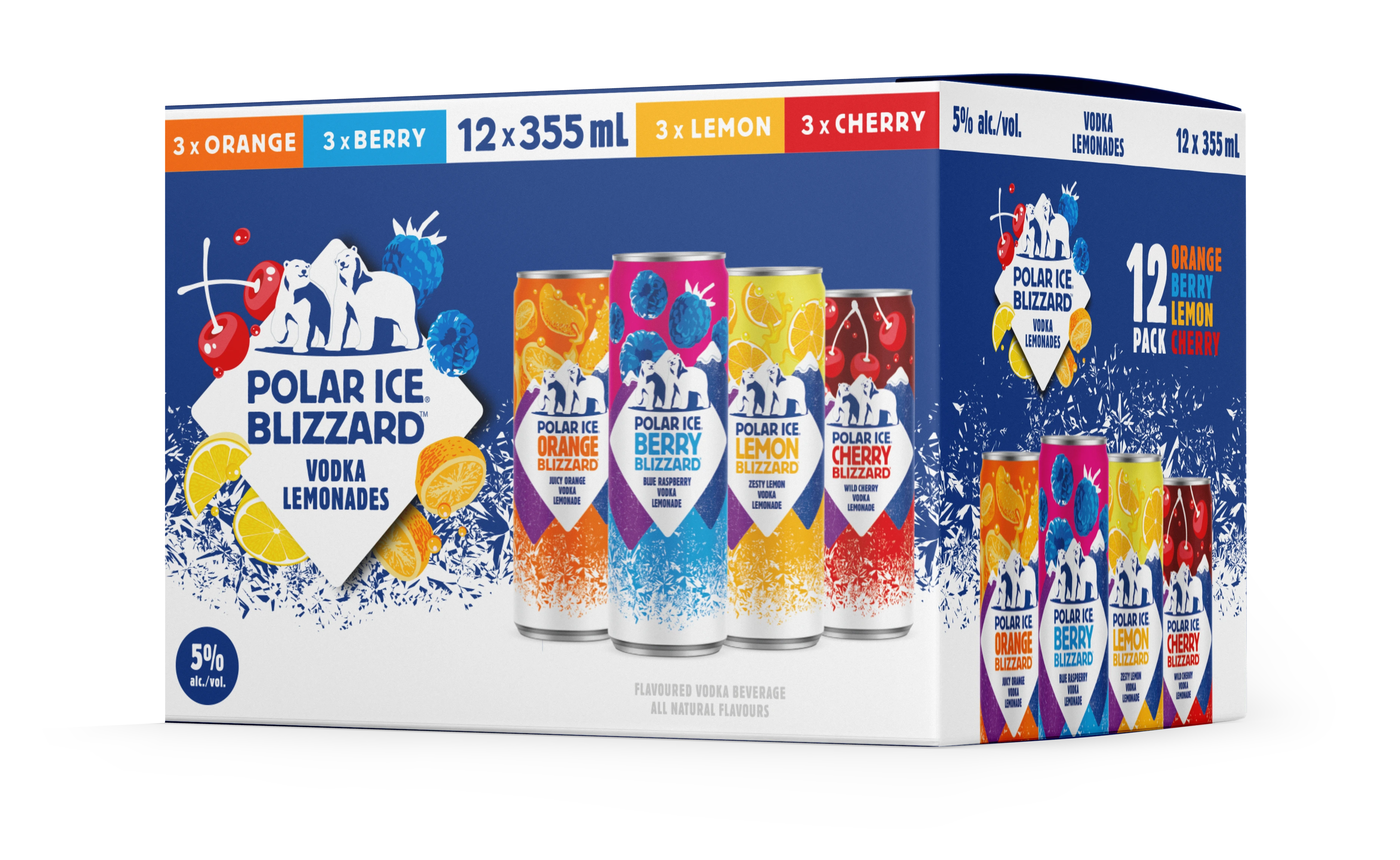POLAR ICE BLIZZARD VARIETY PACK 355ML 12PK CAN