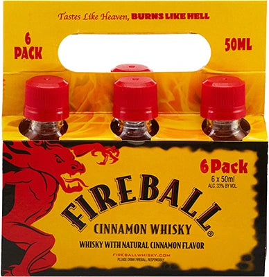 FIREBALL CINNAMON WHISKY 50ML 6PK