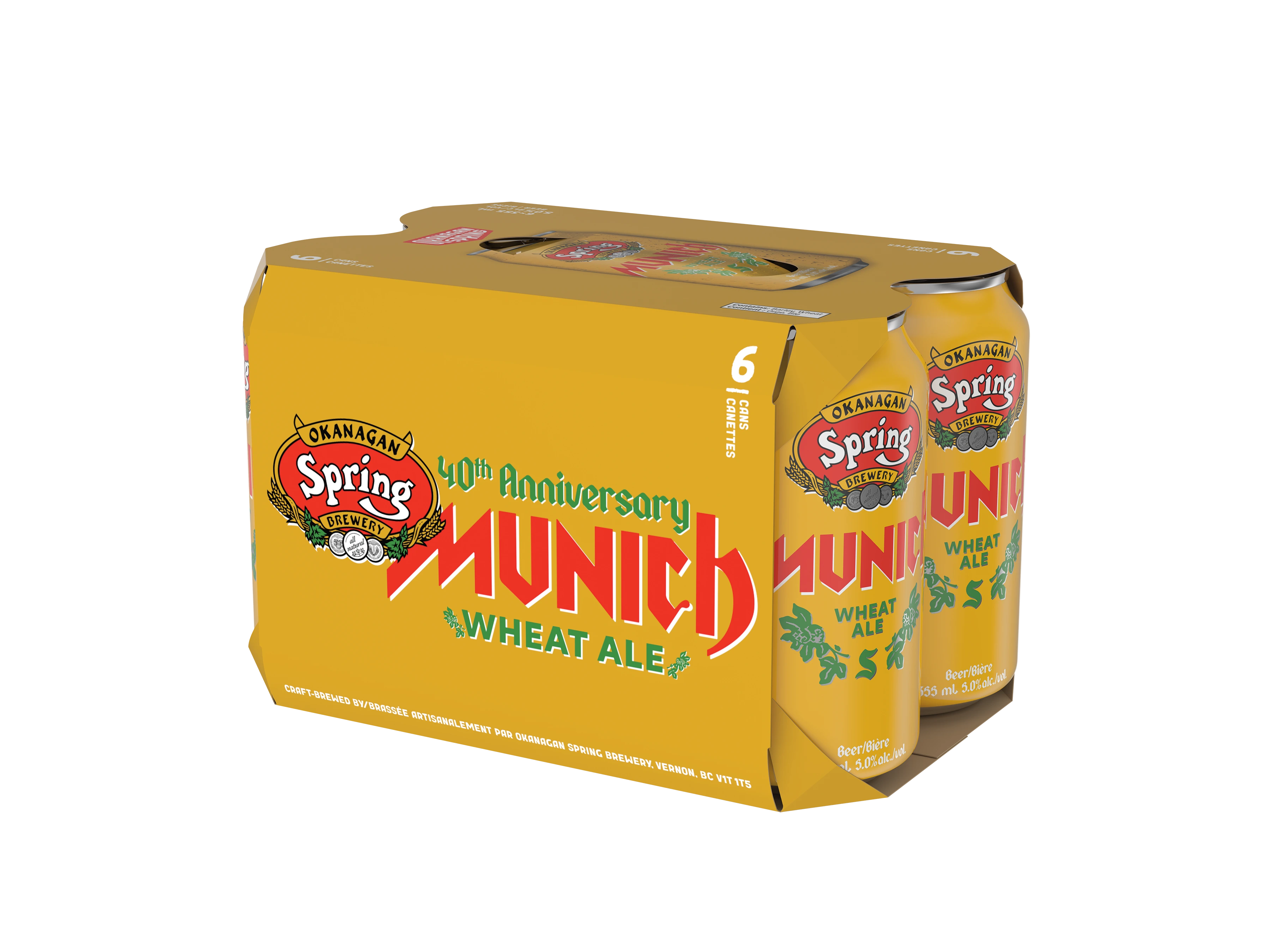 OKANAGAN SPRING MUNICH WHEAT ALE 355ML 6PK CAN